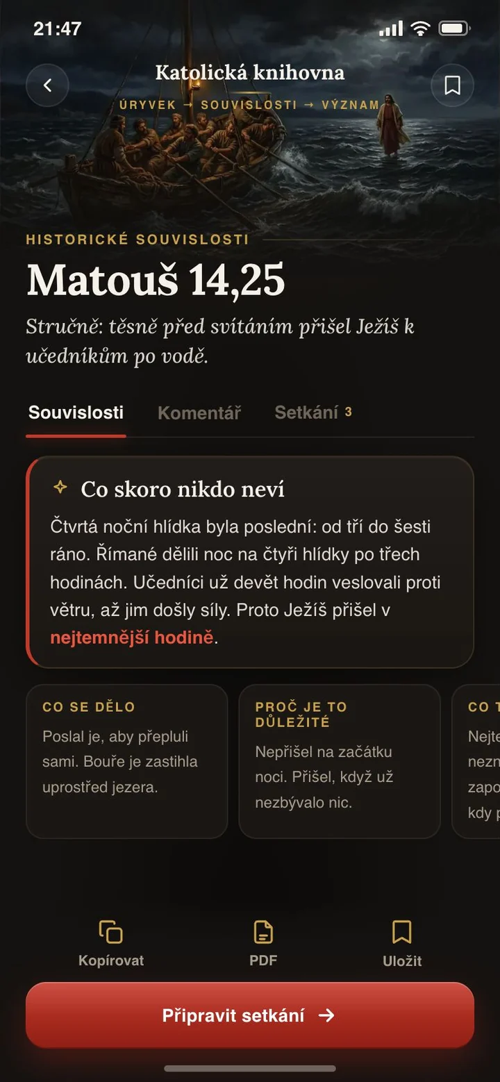 Matouš 14,25: co skoro nikdo neví
